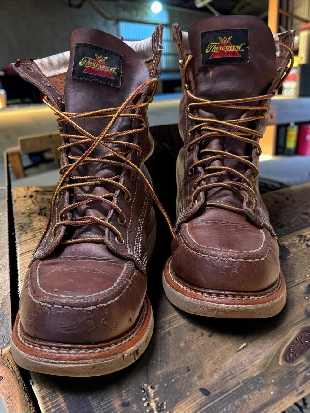 thorogood brown leather